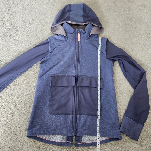 Ivivva By Lululemon Blue Full Zip Hooded Sweatshirt Hoodie Blue Cozy Size 10 - Picture 9 of 12